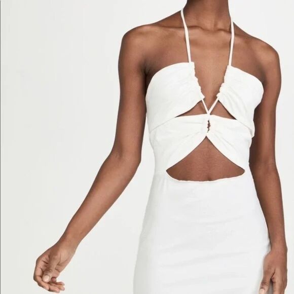 NWT Glamorous Care Cut-out front Detail Mini Dress in White. Size 10 - Picture 2 of 7